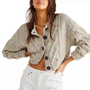 Free People Women's Bonfire Cable Knit Cardigan